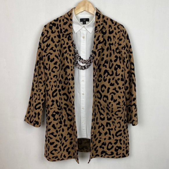 J.Crew S Sophie Sweater Blazer Cardigan Animal Leopard Print - Picture 1 of 13